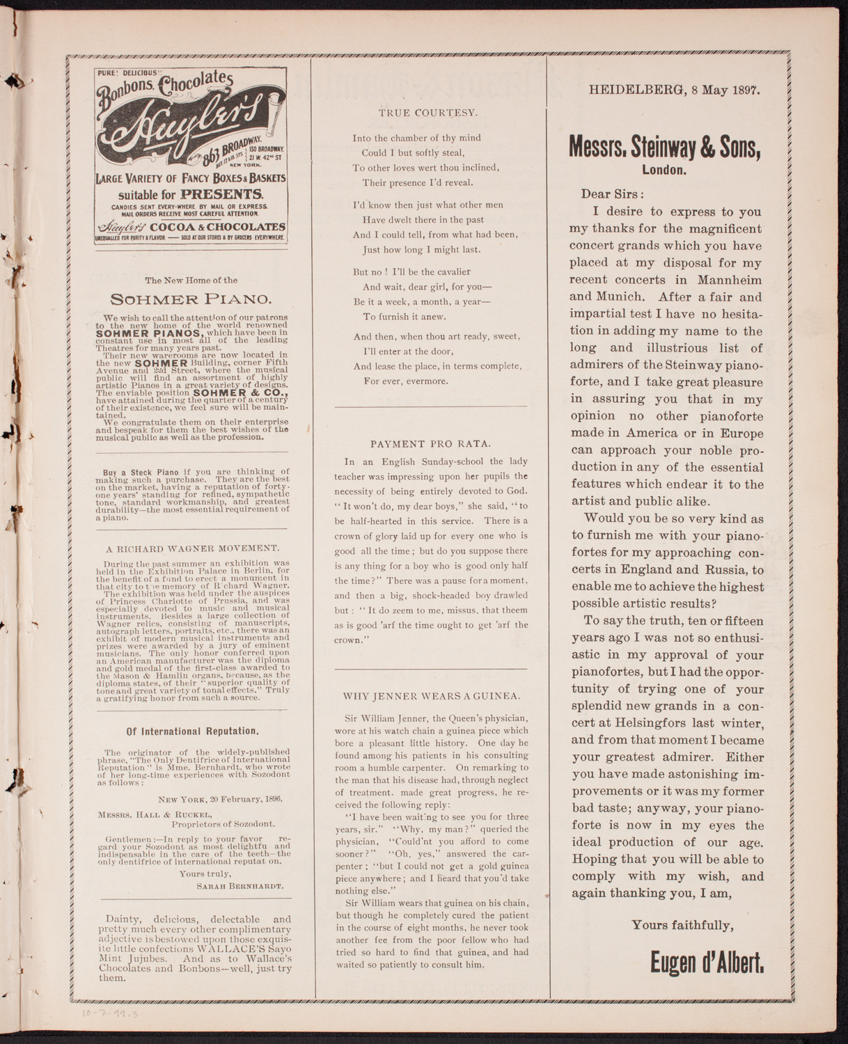 Metropolitan Street Railway Association Meeting and Vaudeville Program, October 7, 1899, program page 5