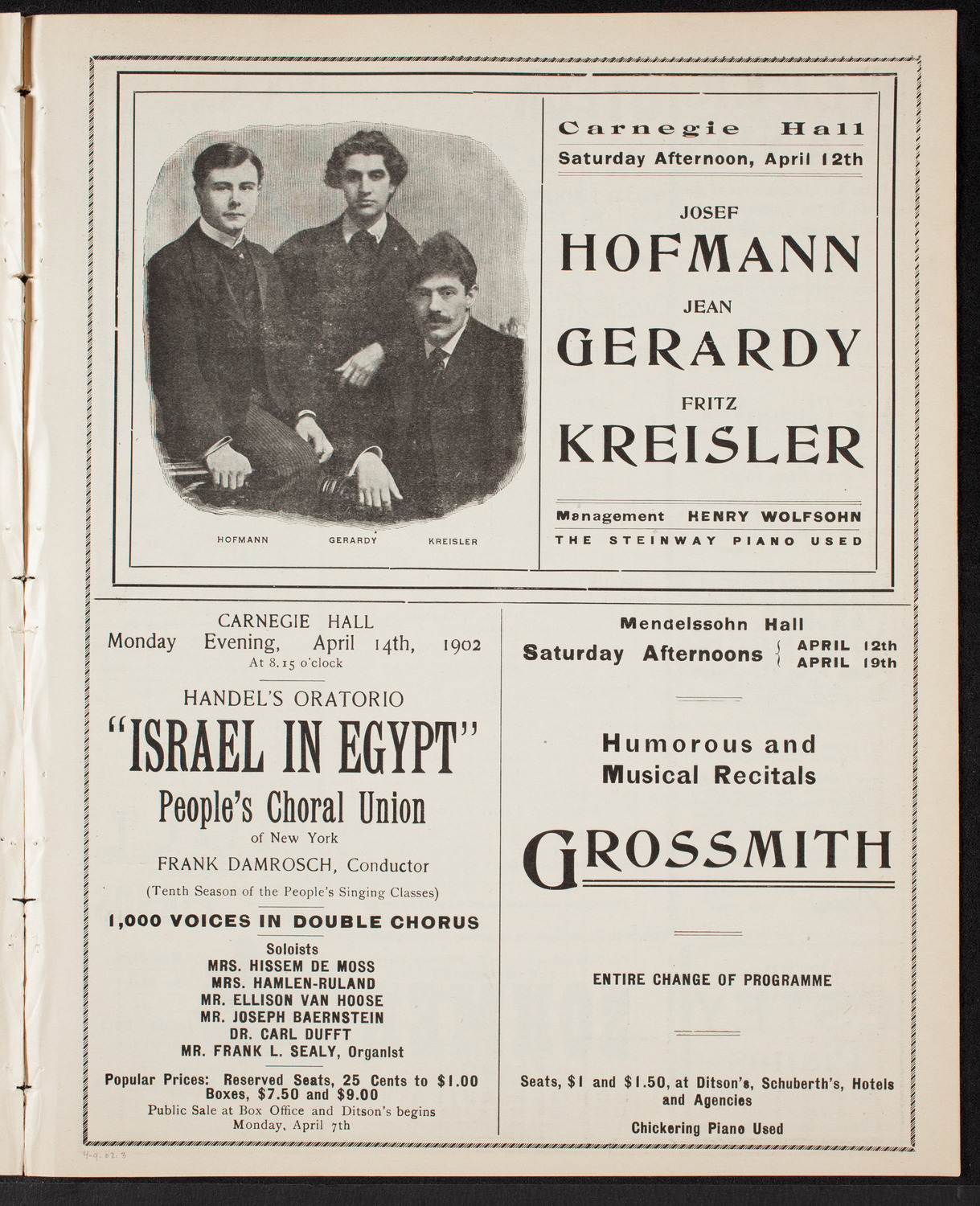 Benefit: St. Andrew's One-Cent Coffee and Meal Stands, April 9, 1902, program page 5