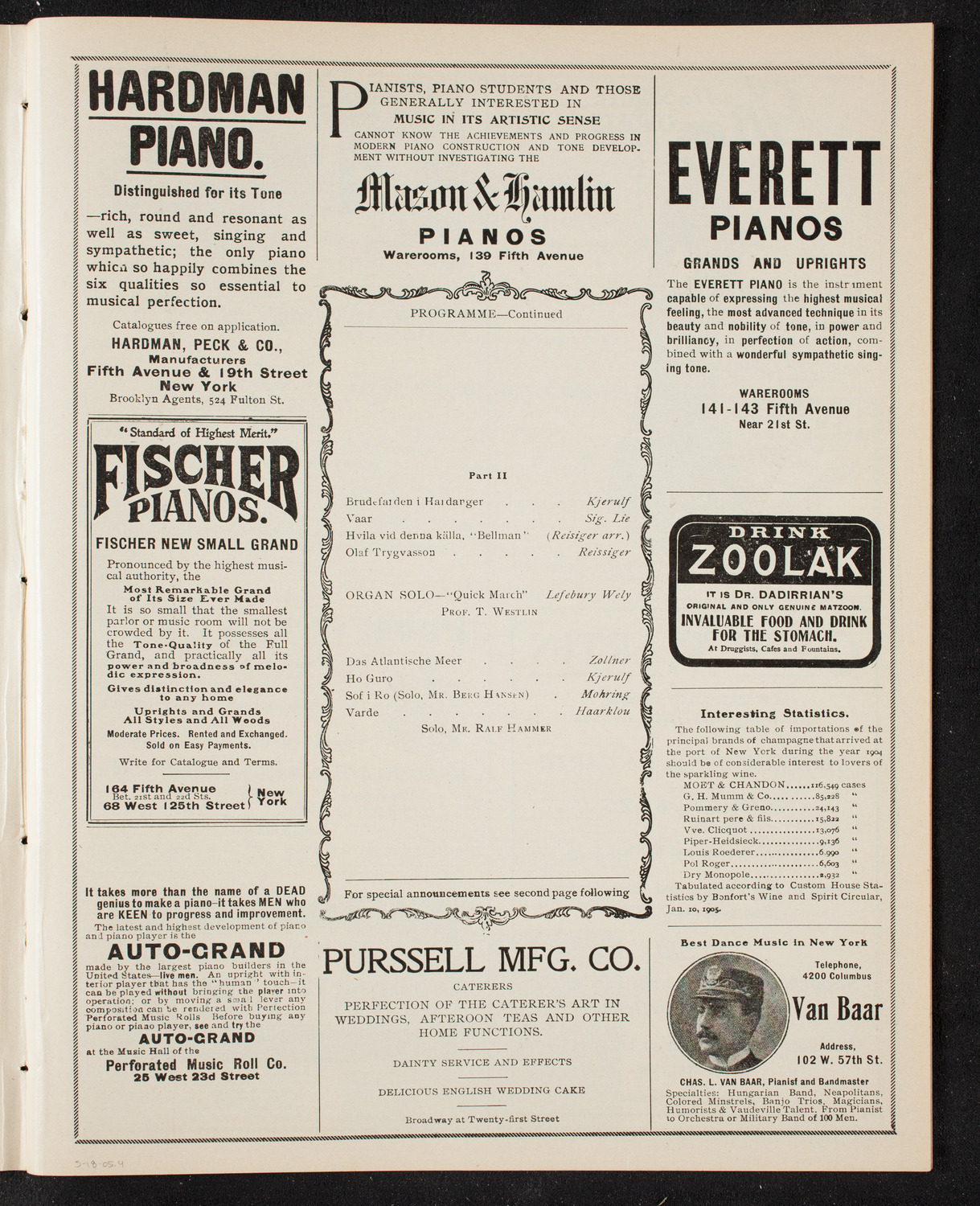 Christiana University Norwegian Student Chorus, May 18, 1905, program page 7