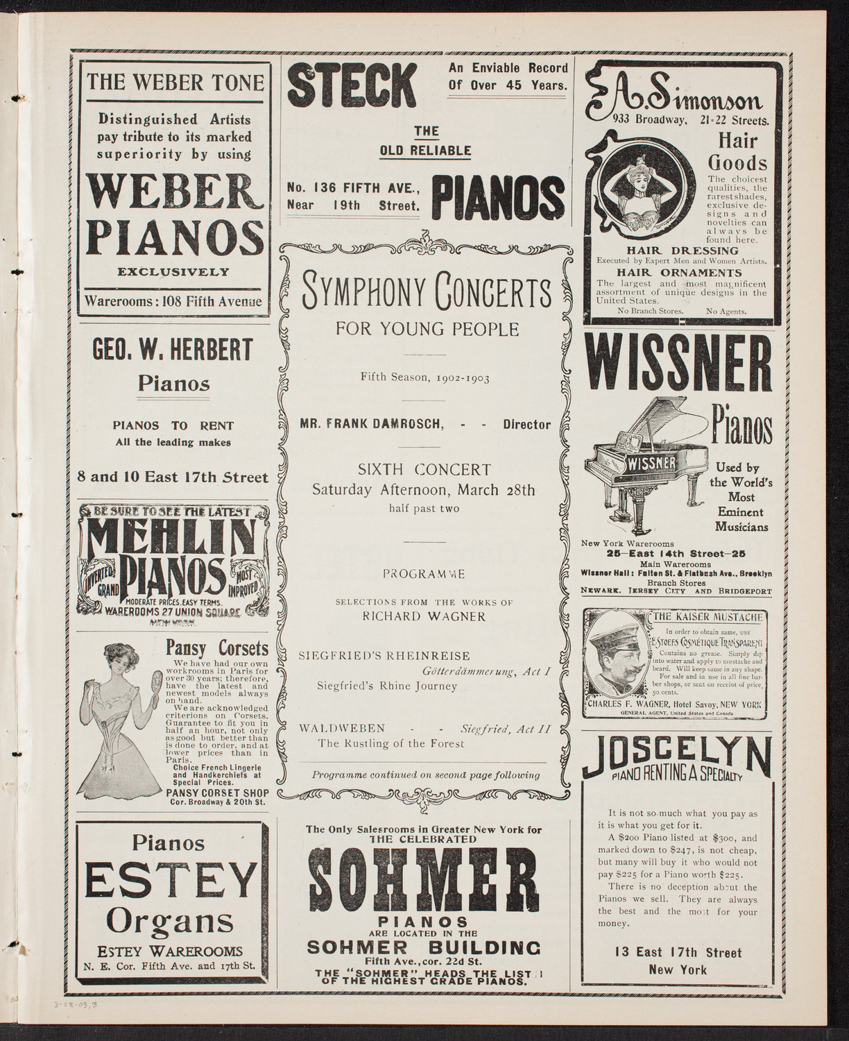 Symphony Concert for Young People, March 28, 1903, program page 5
