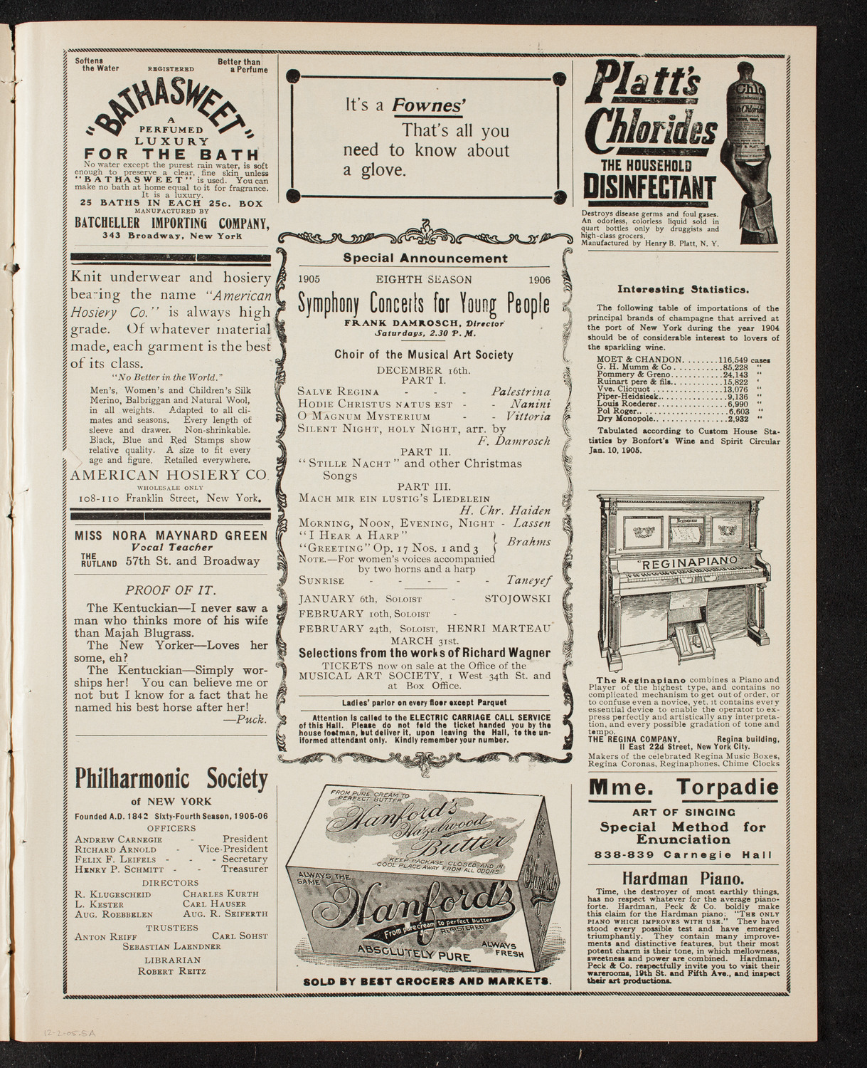 Jan Kubelik, Violin, December 2, 1905, program page 9