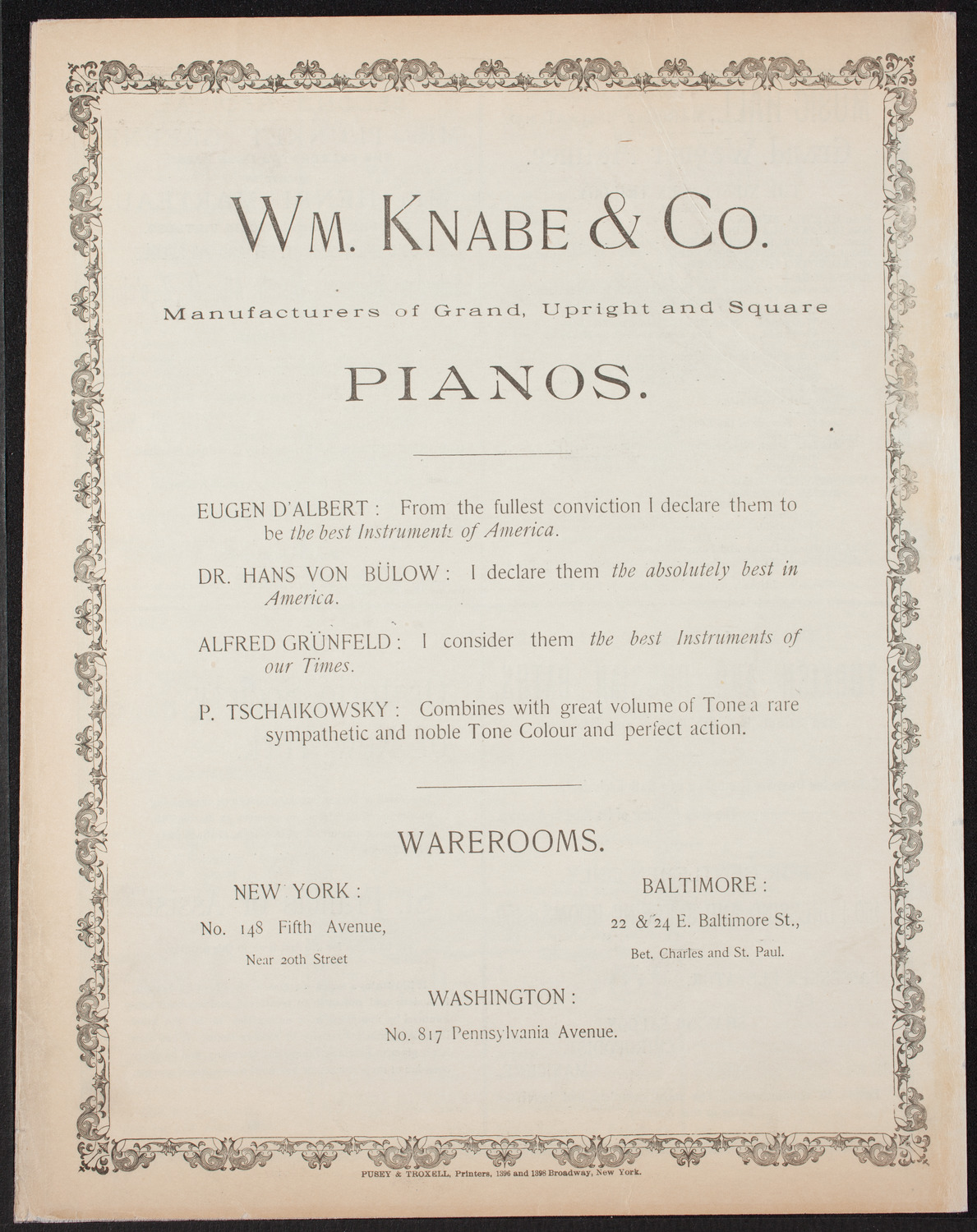 Ignacy Jan Paderewski, Piano, February 25, 1893, program page 8