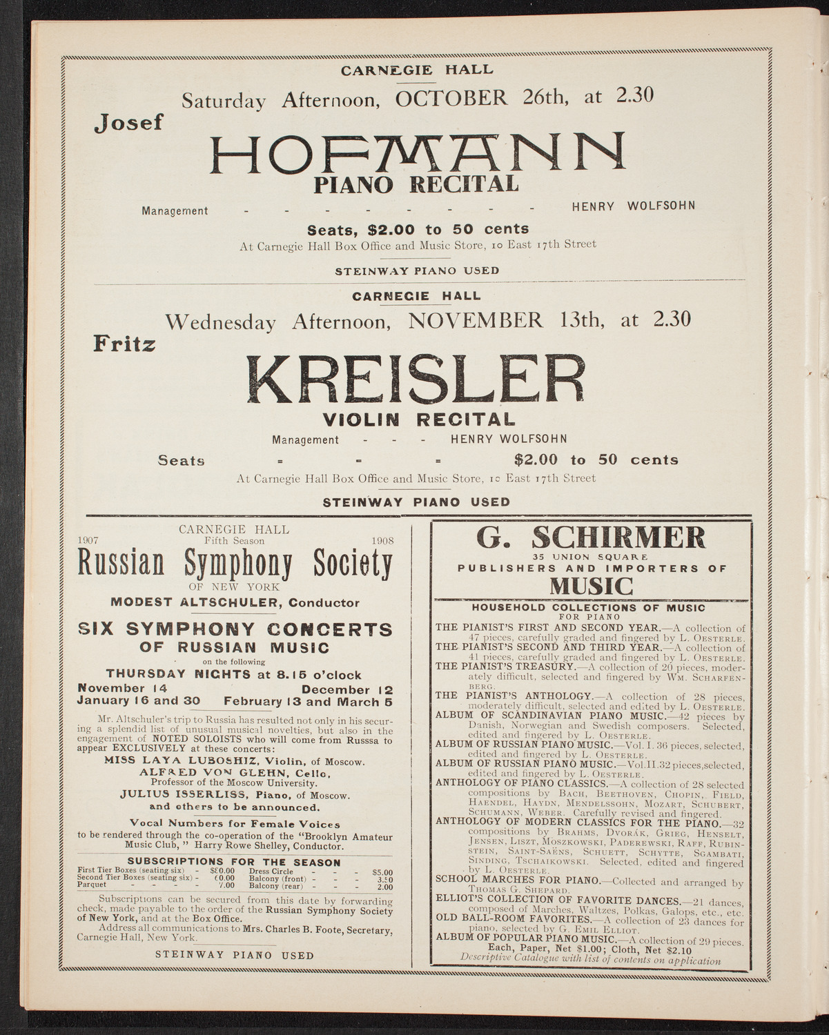 Rhondda Valley Male Concert Party, October 7, 1907, program page 8