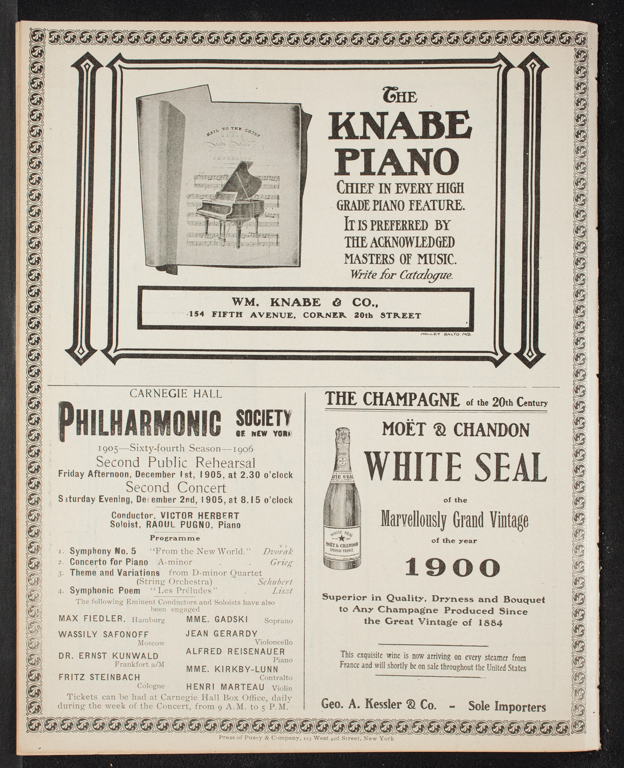 New York Symphony Orchestra, November 12, 1905, program page 14