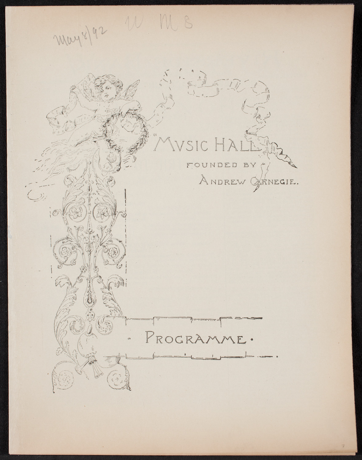 Urania Scientific Theatre, May 8, 1892, program page 1