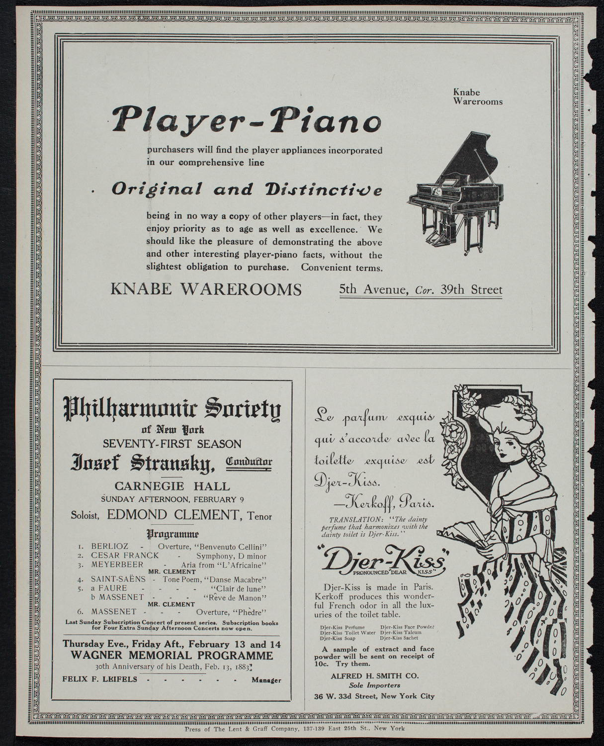 New York Philharmonic, February 6, 1913, program page 12