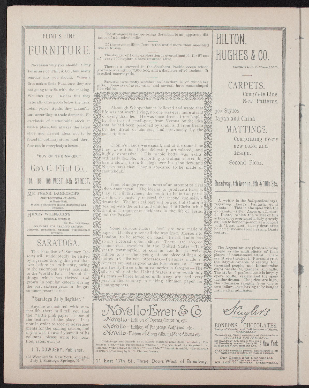 People's Singing Classes, May 28, 1893, program page 6