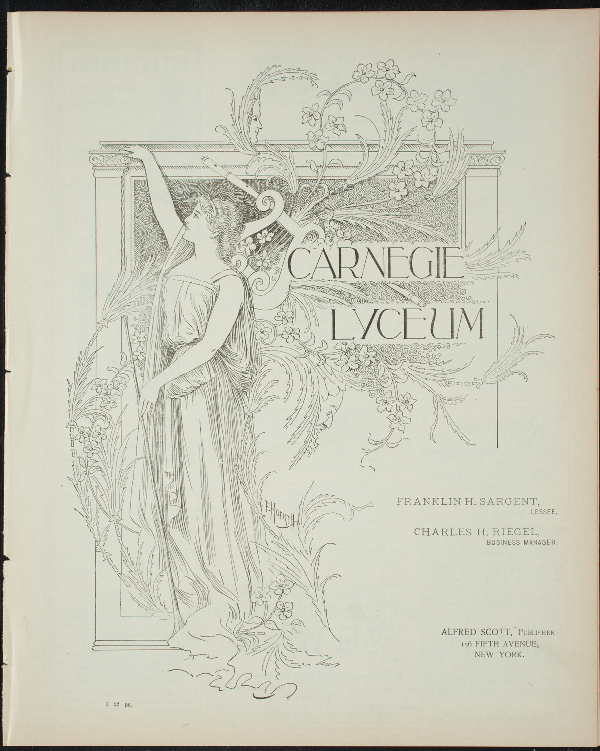 Comparative Literature Society Evening Conference, March 22, 1898, program page 1