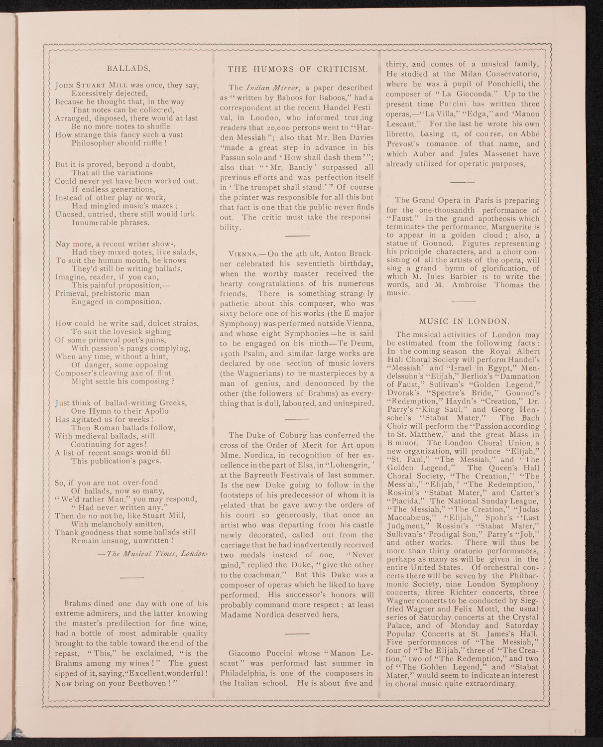 New York Philharmonic, November 16, 1894, program page 7