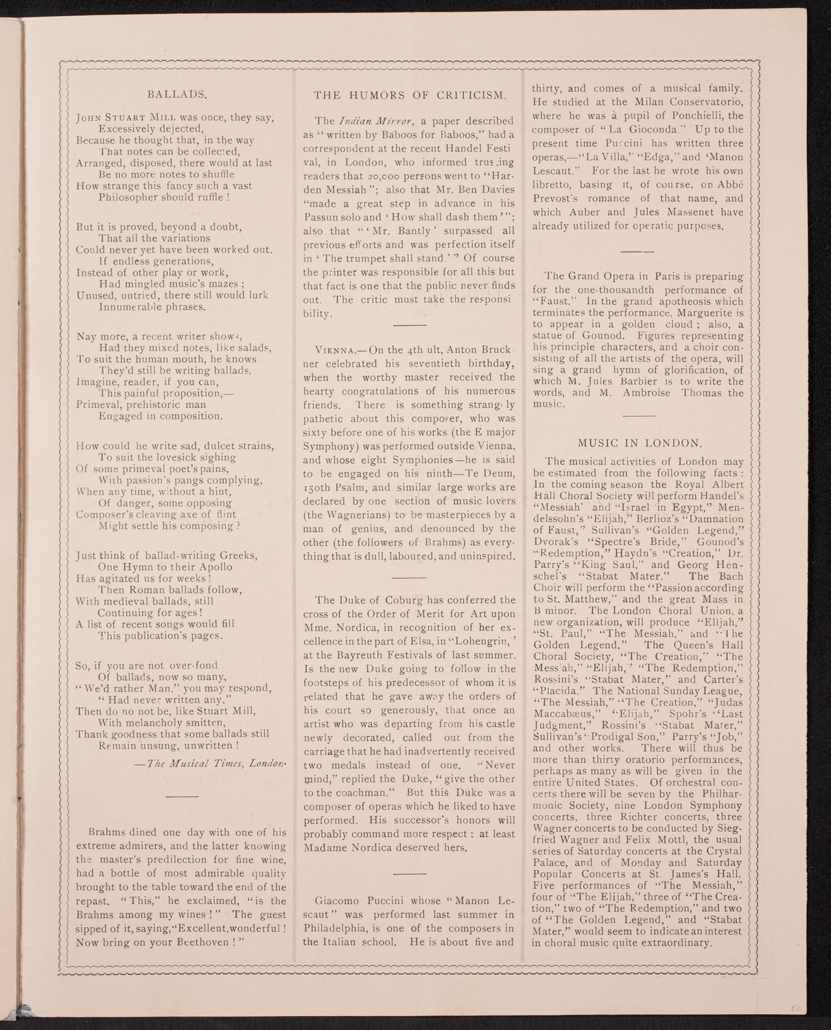 New York Philharmonic, November 16, 1894, program page 7