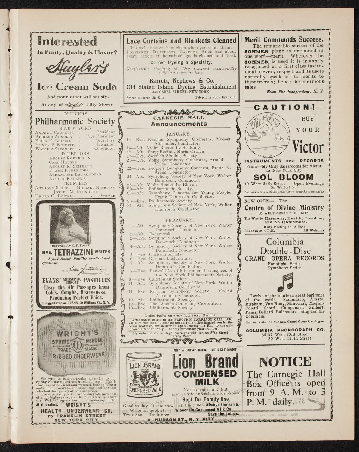 The Civic Forum, January 12, 1909, program page 3