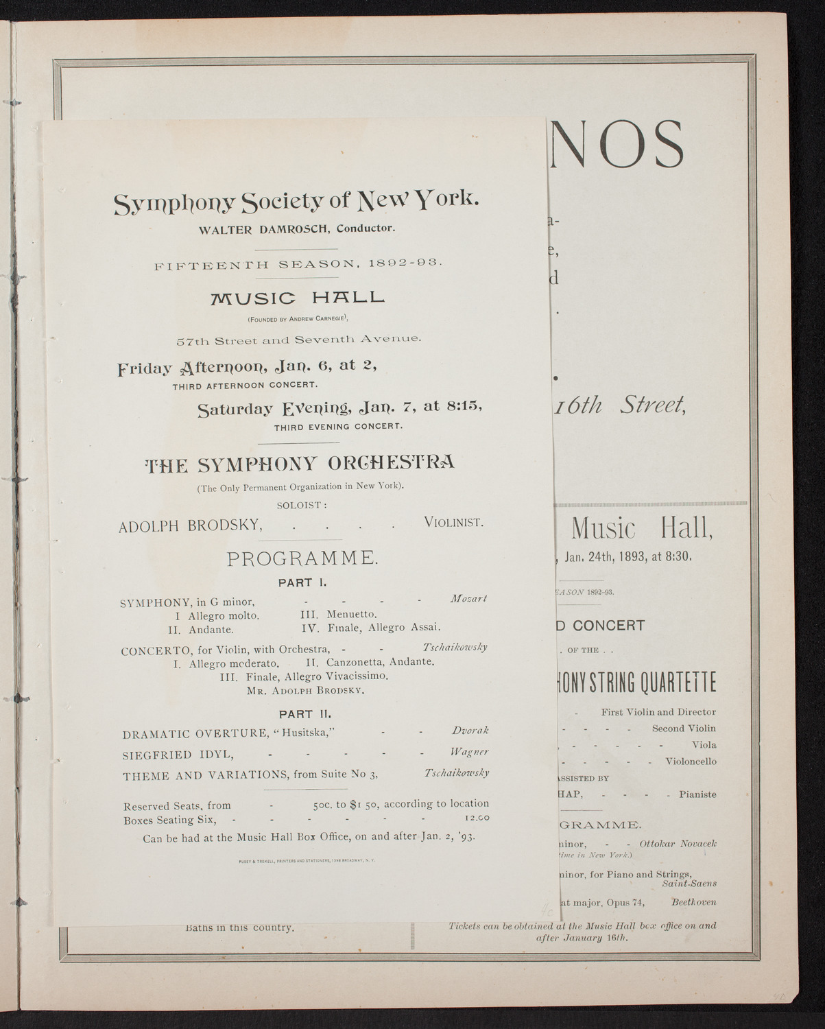 New York Symphony Orchestra, January 6, 1893, program page 7