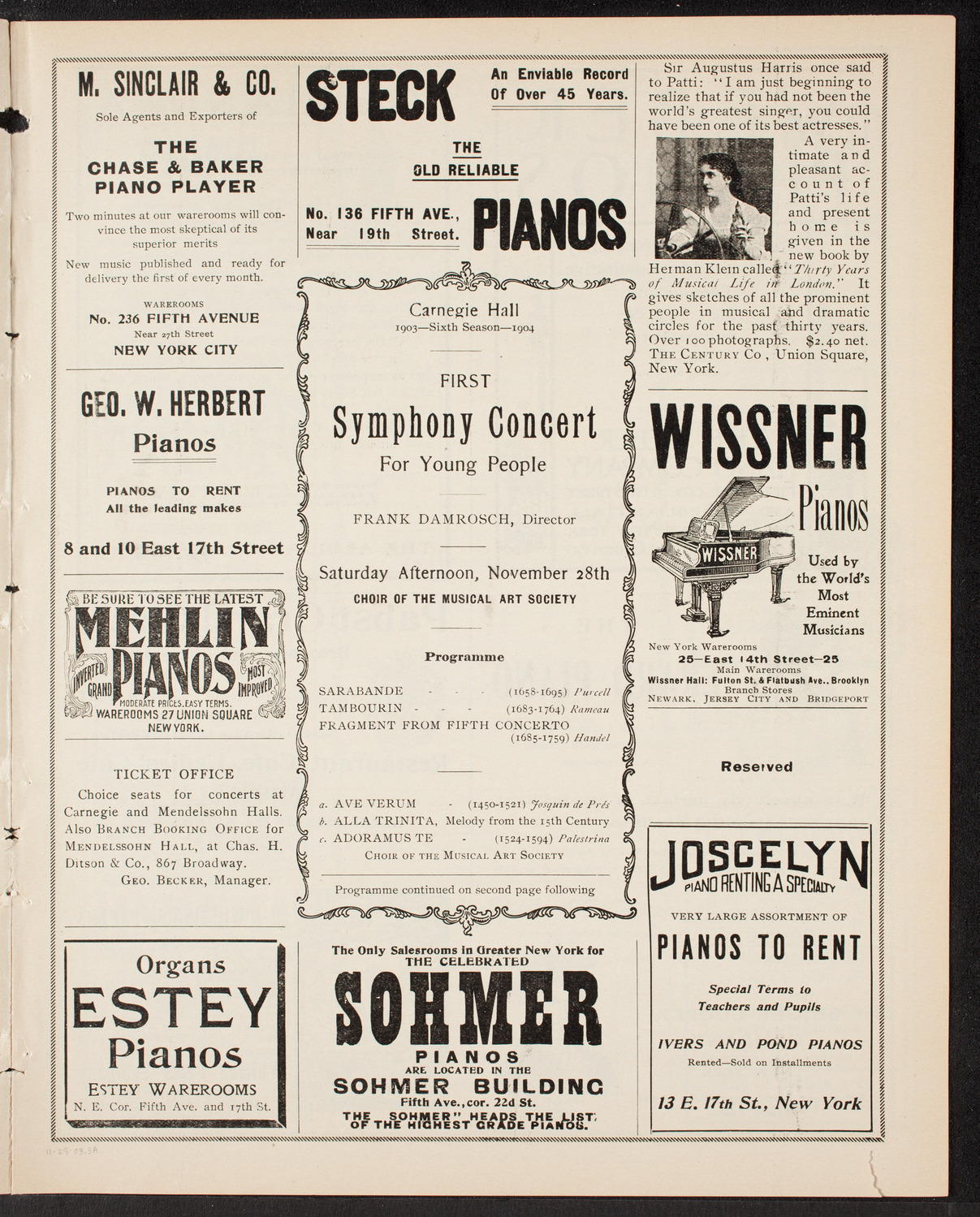 Symphony Concert for Young People, November 28, 1903, program page 5