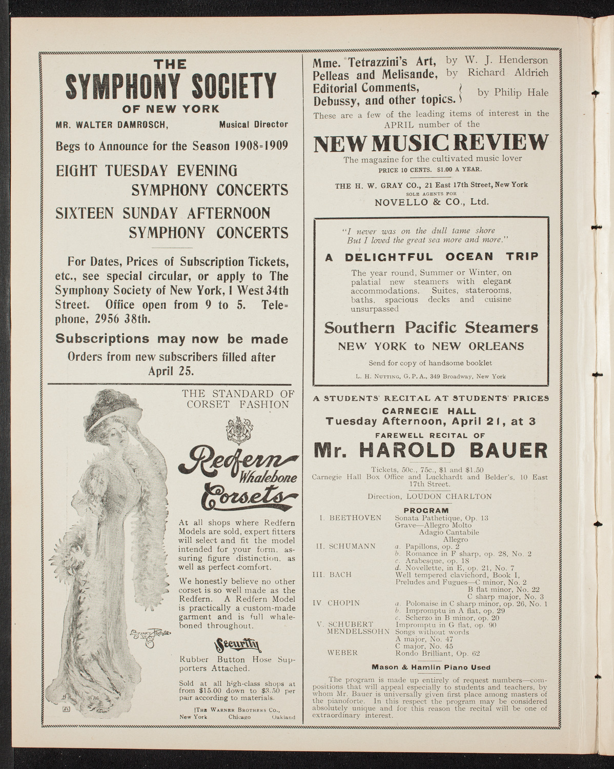 New York Festival Chorus and Orchestra, April 19, 1908, program page 2