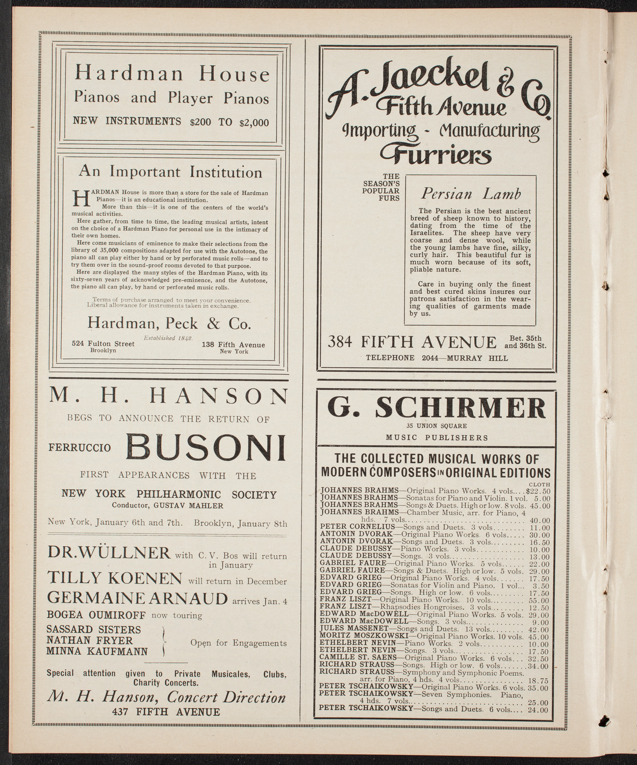 Elmendorf Lecture: At the Gates of the East, December 5, 1909, program page 8