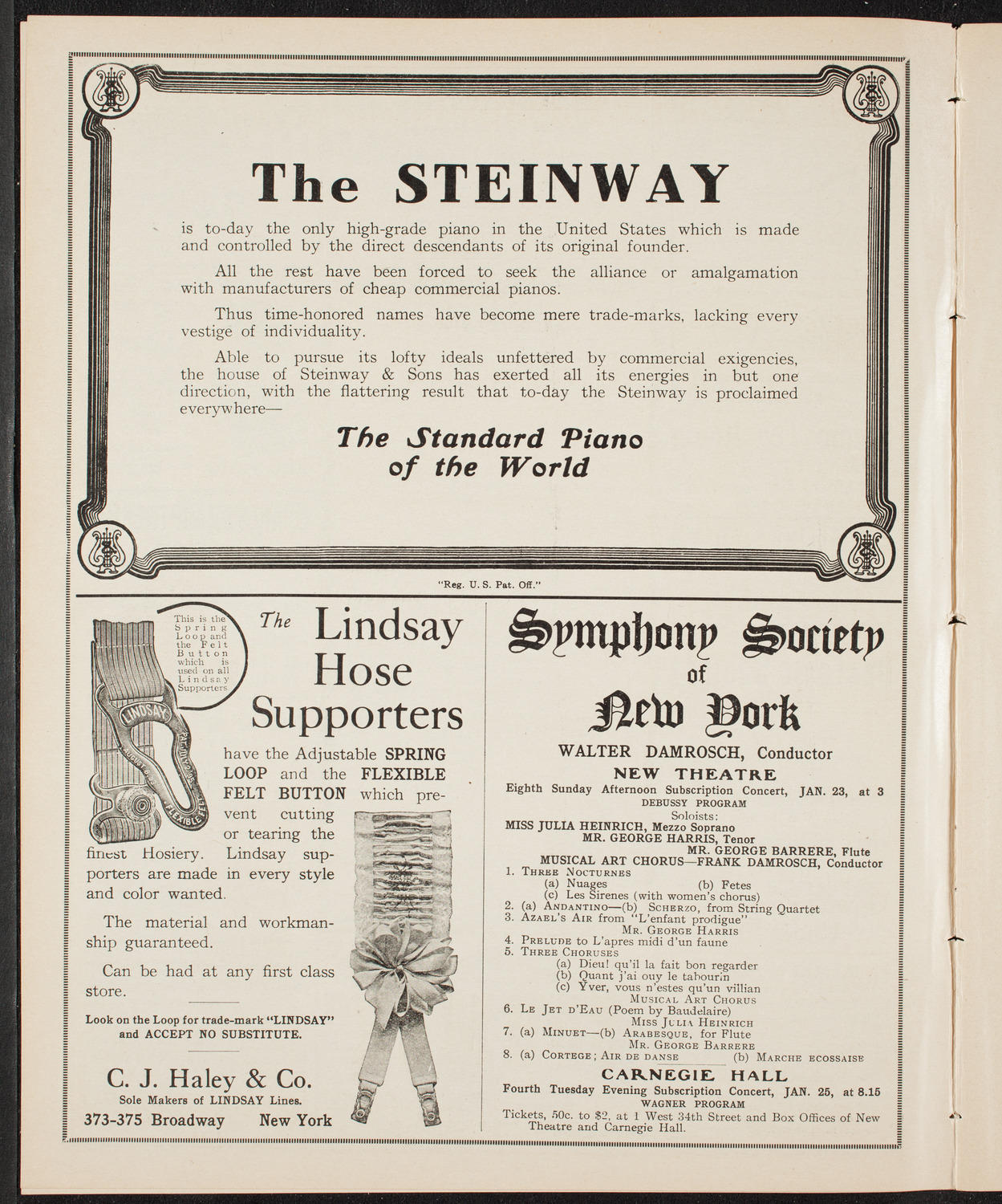 New York Philharmonic, January 14, 1910, program page 4