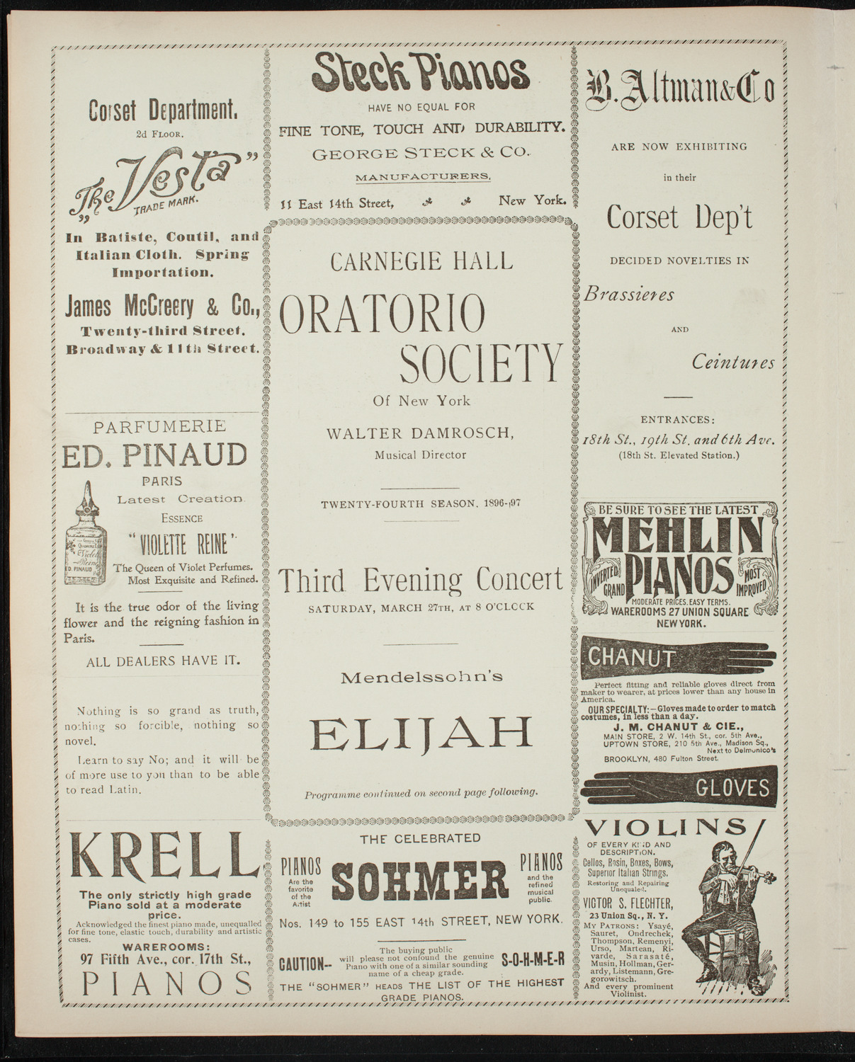 Oratorio Society of New York, March 27, 1897, program page 4