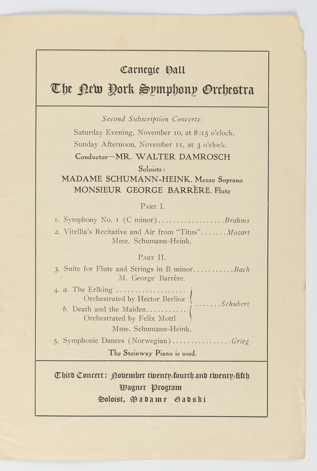 New York Symphony Orchestra, November 1906