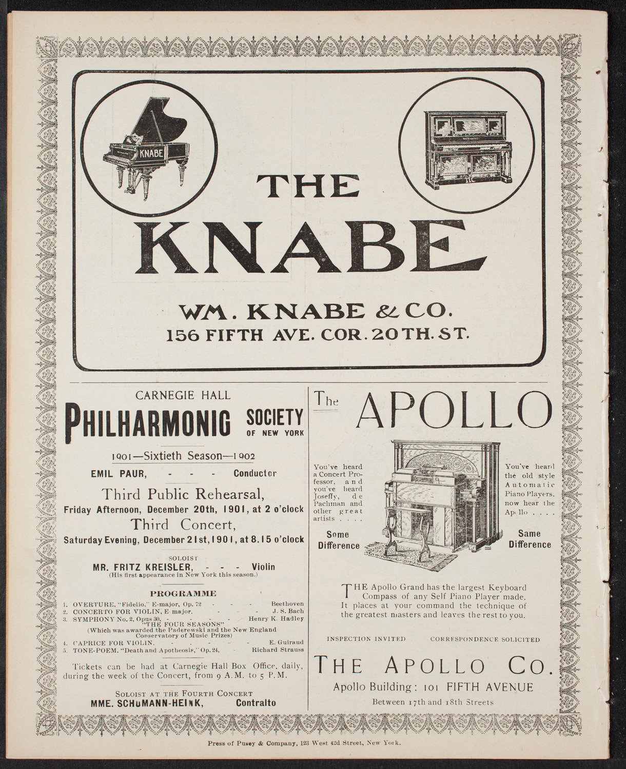 Benefit: German Hospital and Dispensary, December 8, 1901, program page 10