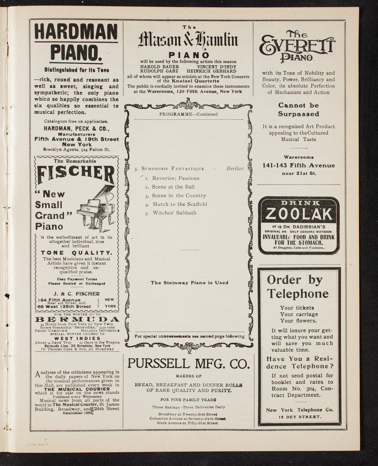 New York Symphony Orchestra, January 16, 1906, program page 7