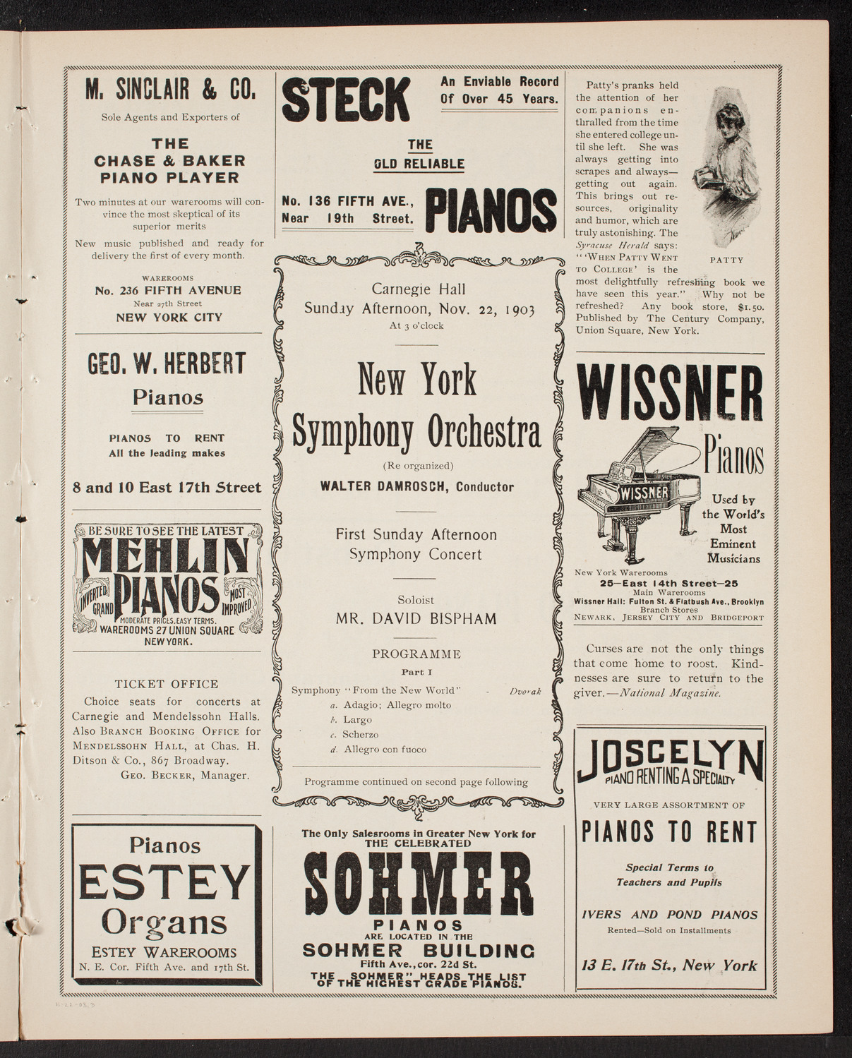 New York Symphony Orchestra, November 22, 1903, program page 5