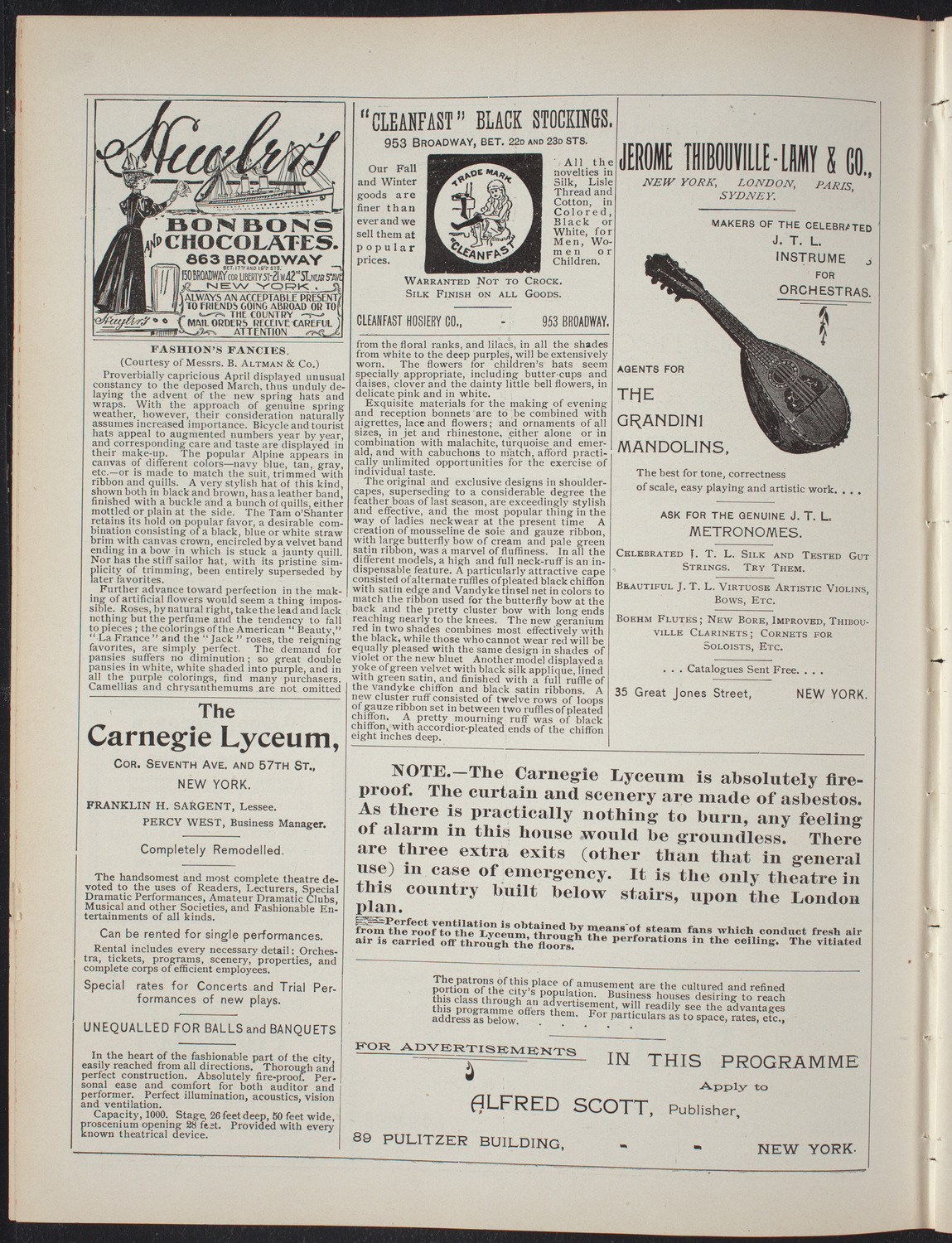 An Evening with Queen Stella, May 12, 1897, program page 4