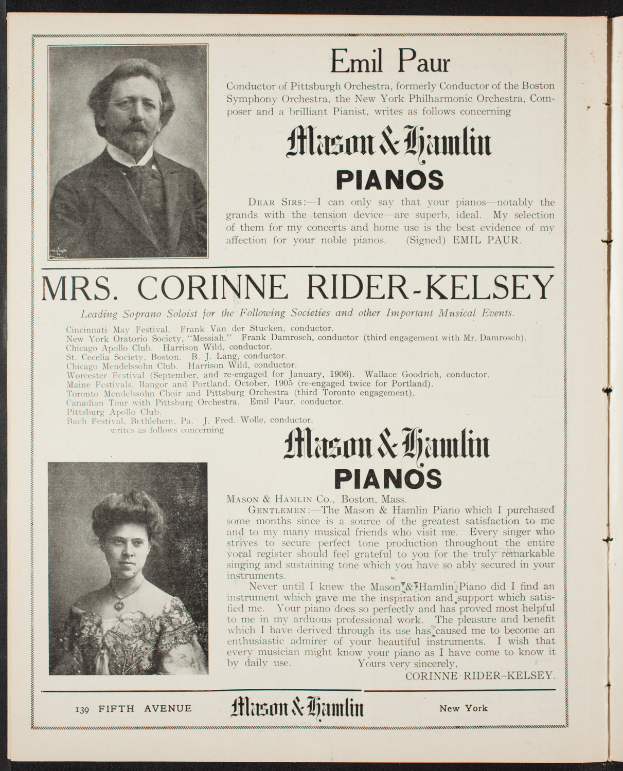 The Mendelssohn Choir of Toronto and The Pittsburgh Symphony Orchestra, February 13, 1907, program page 10