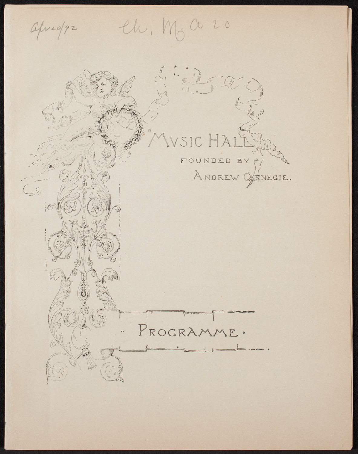 David Bimberg, April 20, 1892, program page 1