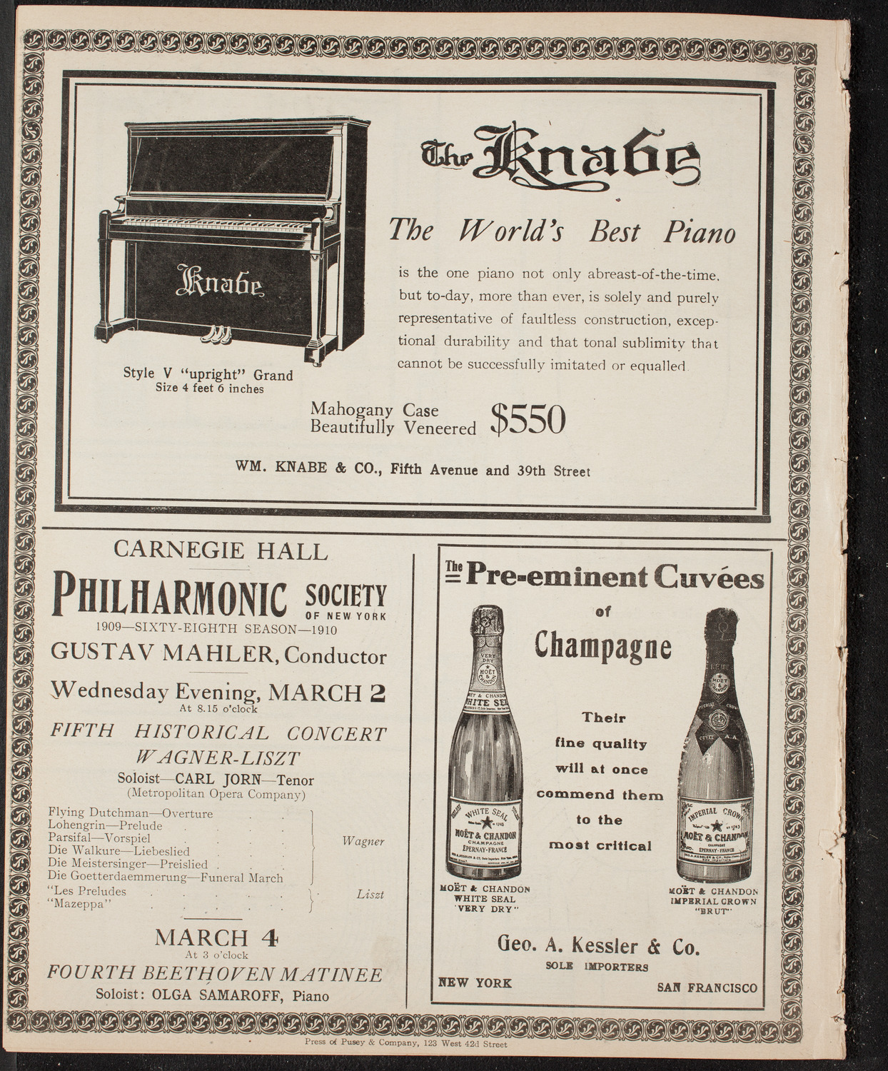 Oratorio Society of New York, February 28, 1910, program page 12