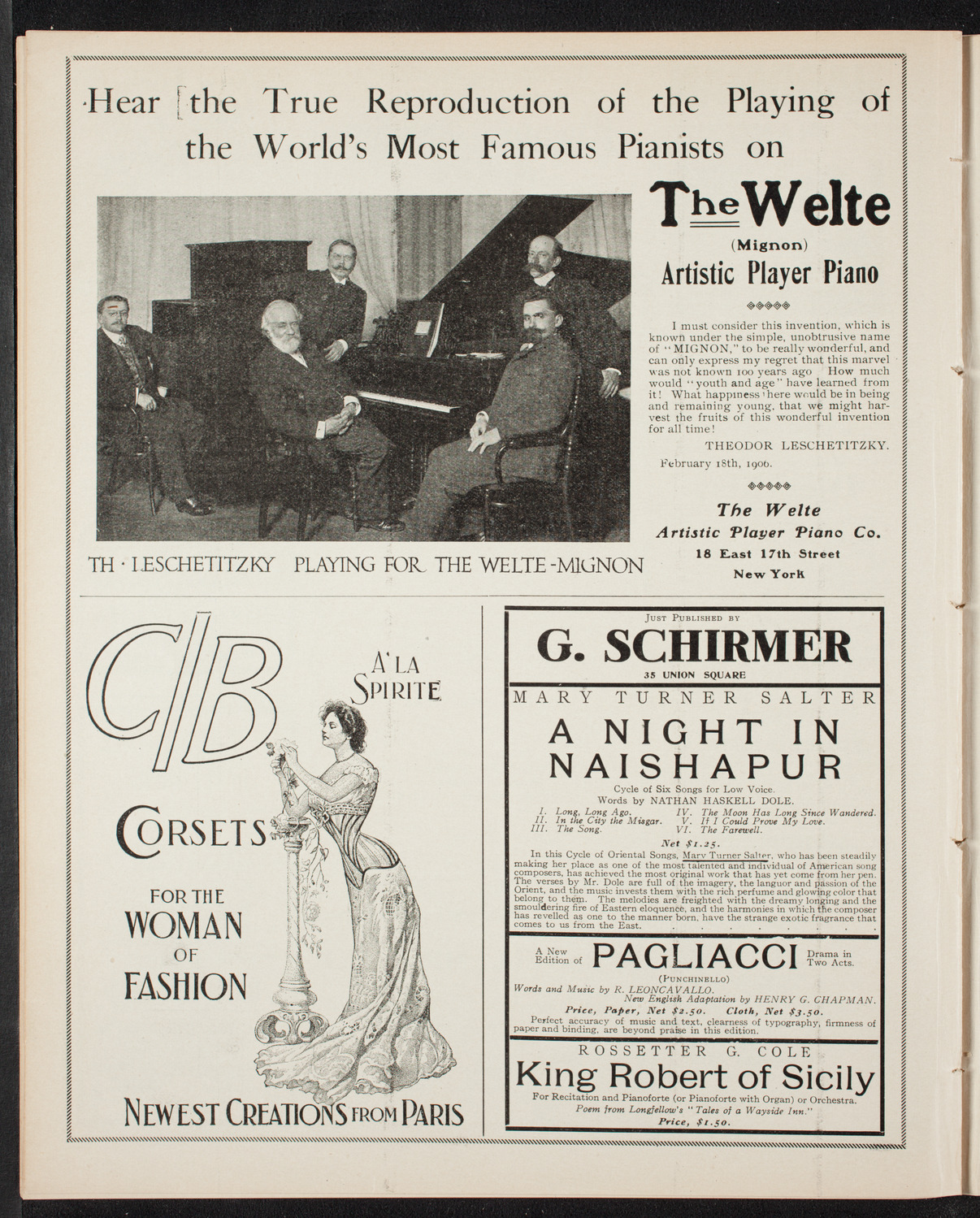 New York Symphony Orchestra, November 10, 1906, program page 8