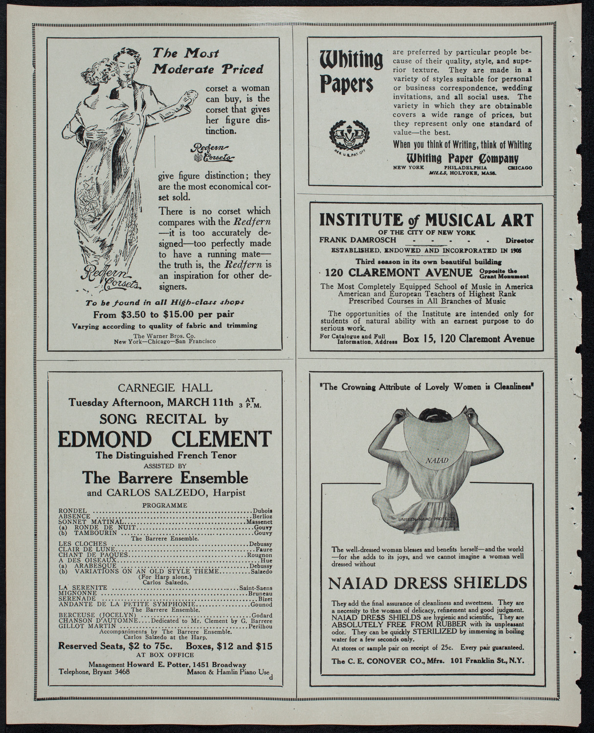 Clara Butt and Kennerley Rumford, March 3, 1913, program page 2