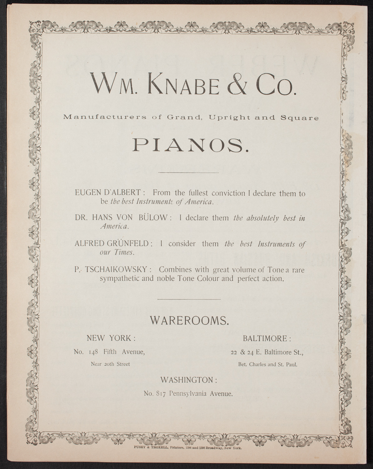 Lecture on Shakespeare and the Avon, January 12, 1893, program page 8