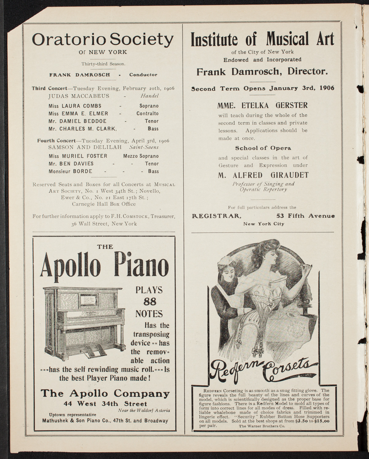 New York Symphony Orchestra, February 4, 1906, program page 2