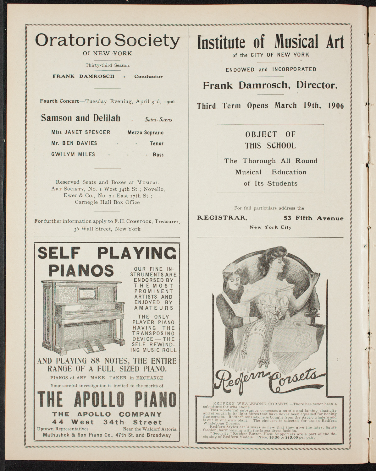 Symphony Concert for Young People, March 31, 1906, program page 2