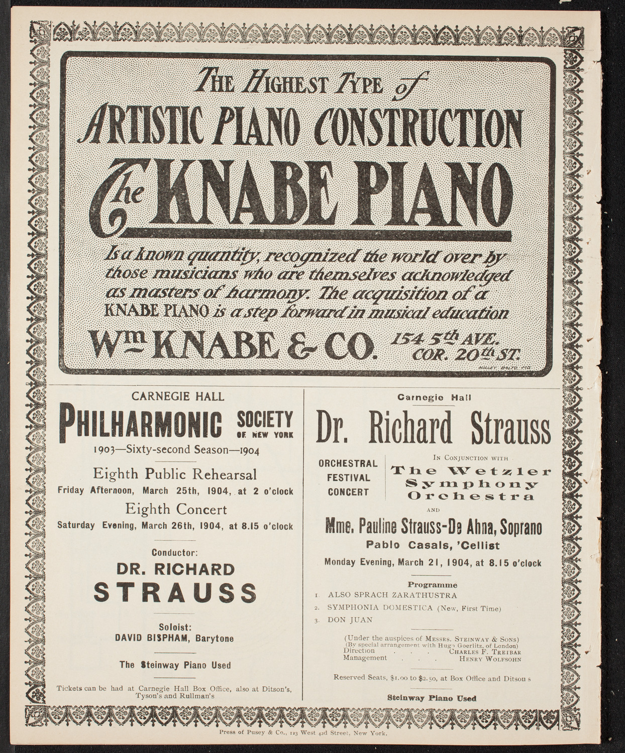 Lillian Nordica, Soprano, with the New York Symphony Orchestra, March 12, 1904, program page 12