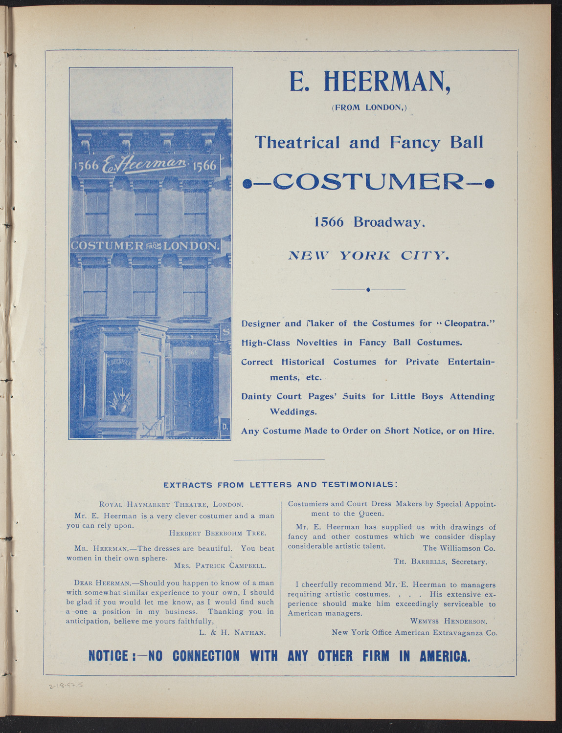 Columbia College Musical Society, February 18, 1897, program page 9