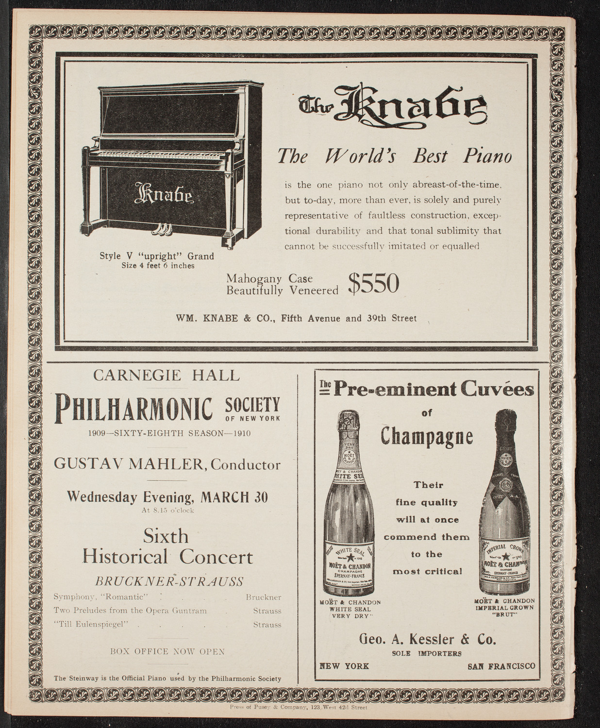 Volpe Symphony Society of New York, March 13, 1910, program page 12