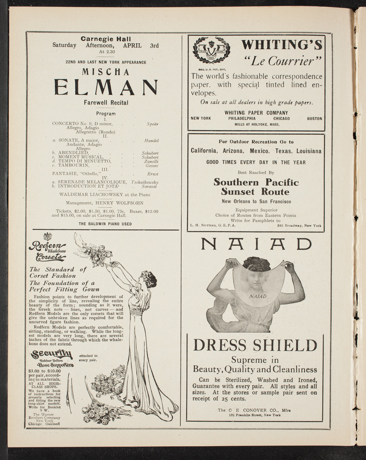 Boston Symphony Orchestra, March 20, 1909, program page 2