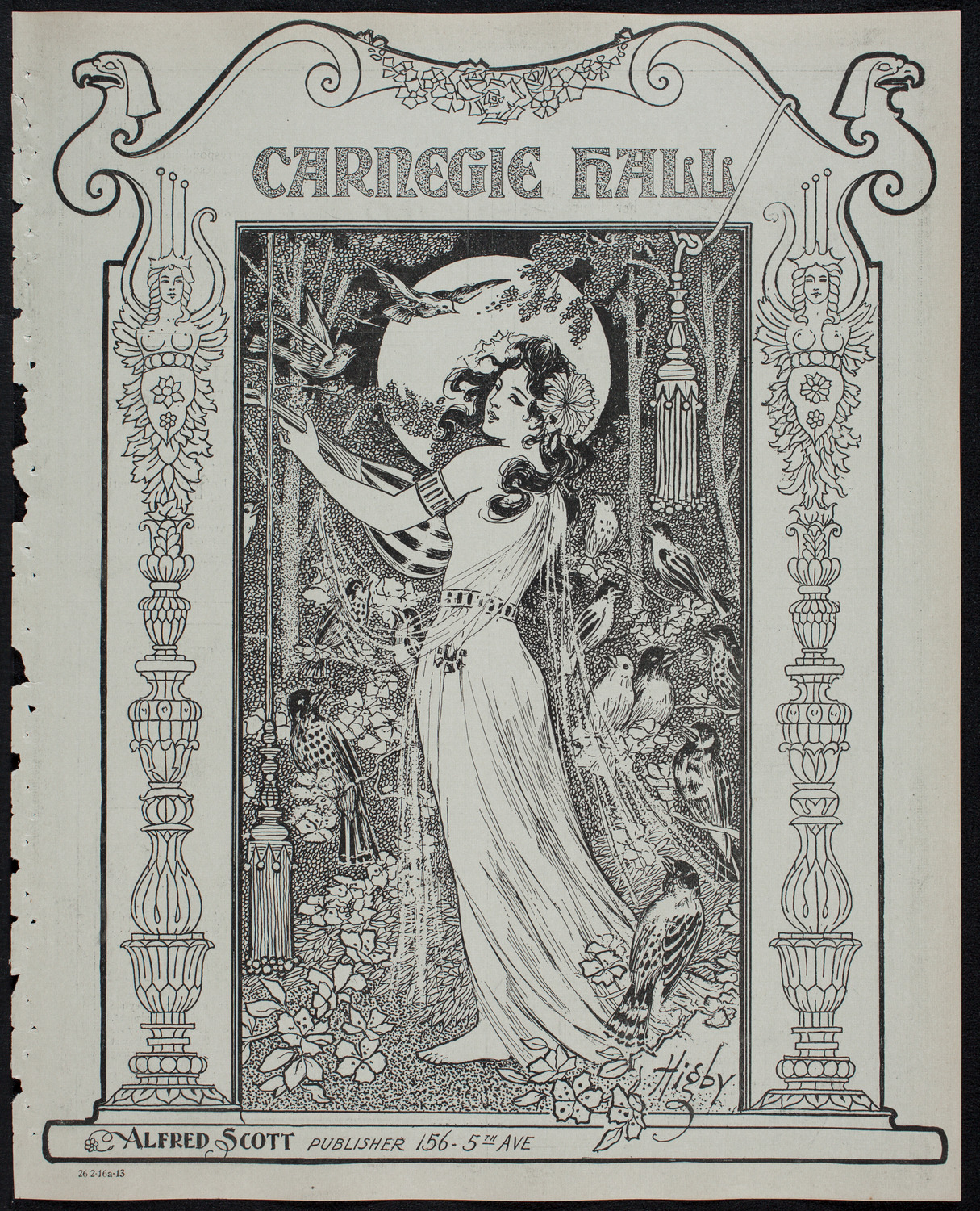 Eugène Ysaÿe, Violin, February 16, 1913, program page 1