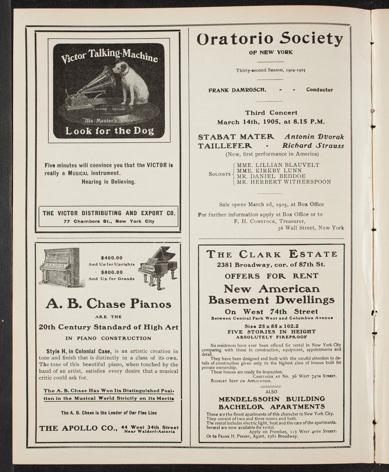 Russian Symphony Society of New York, March 11, 1905, program page 2