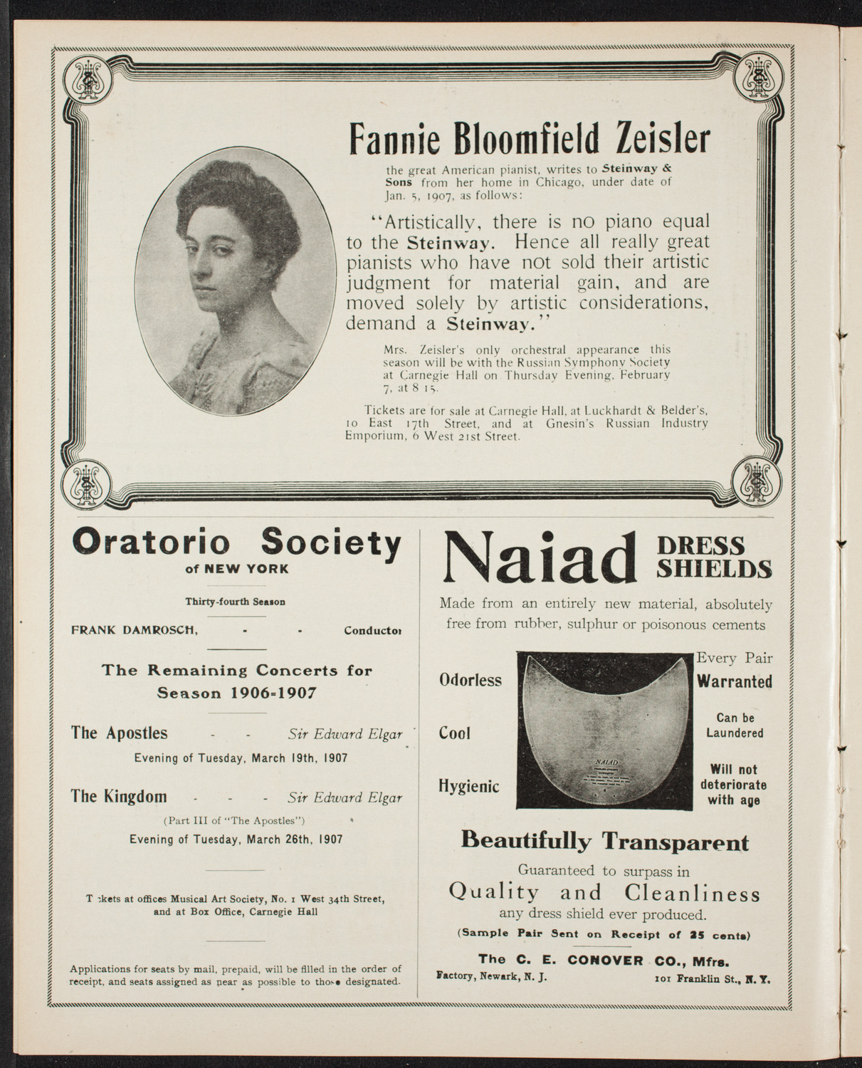 New York Symphony Orchestra, February 3, 1907, program page 4