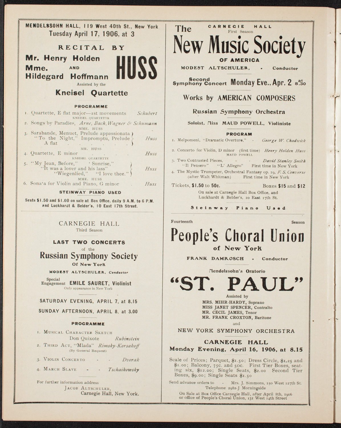 Elmendorf Lecture: Spain, March 25, 1906, program page 10