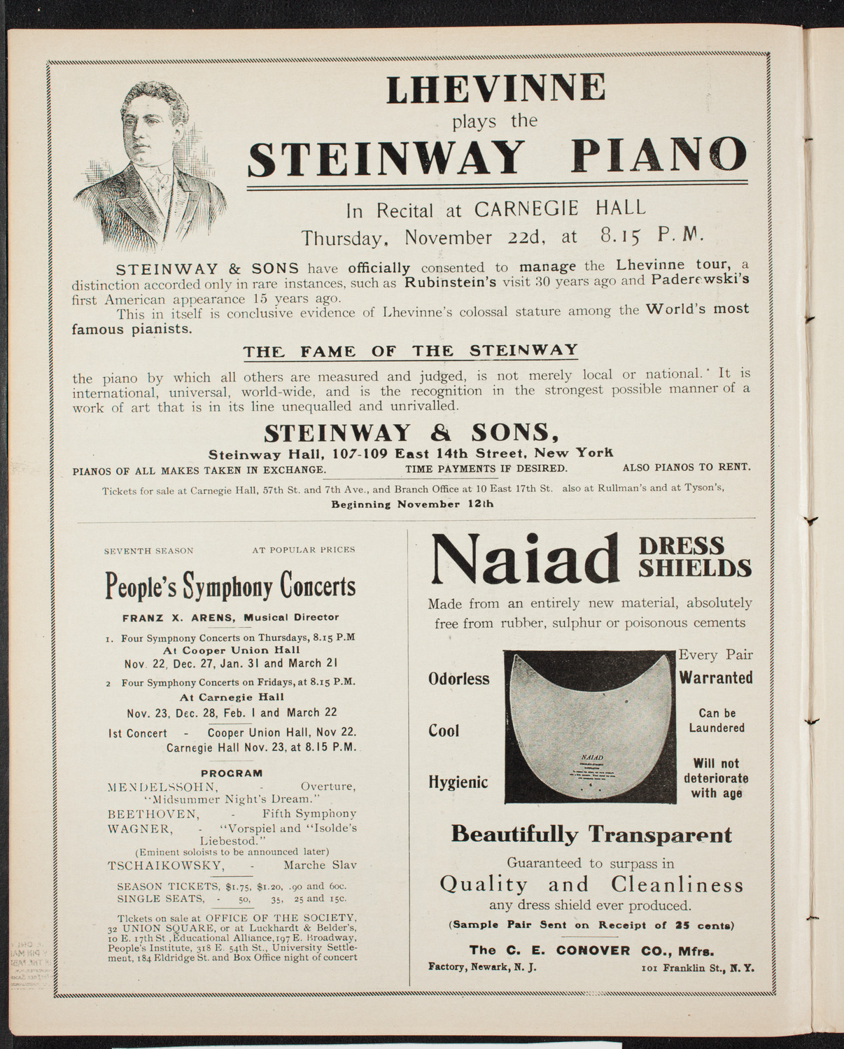 Boston Symphony Orchestra, November 10, 1906, program page 4