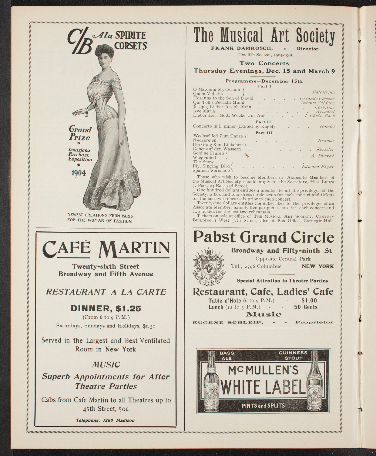 New York Philharmonic, December 2, 1904, program page 8