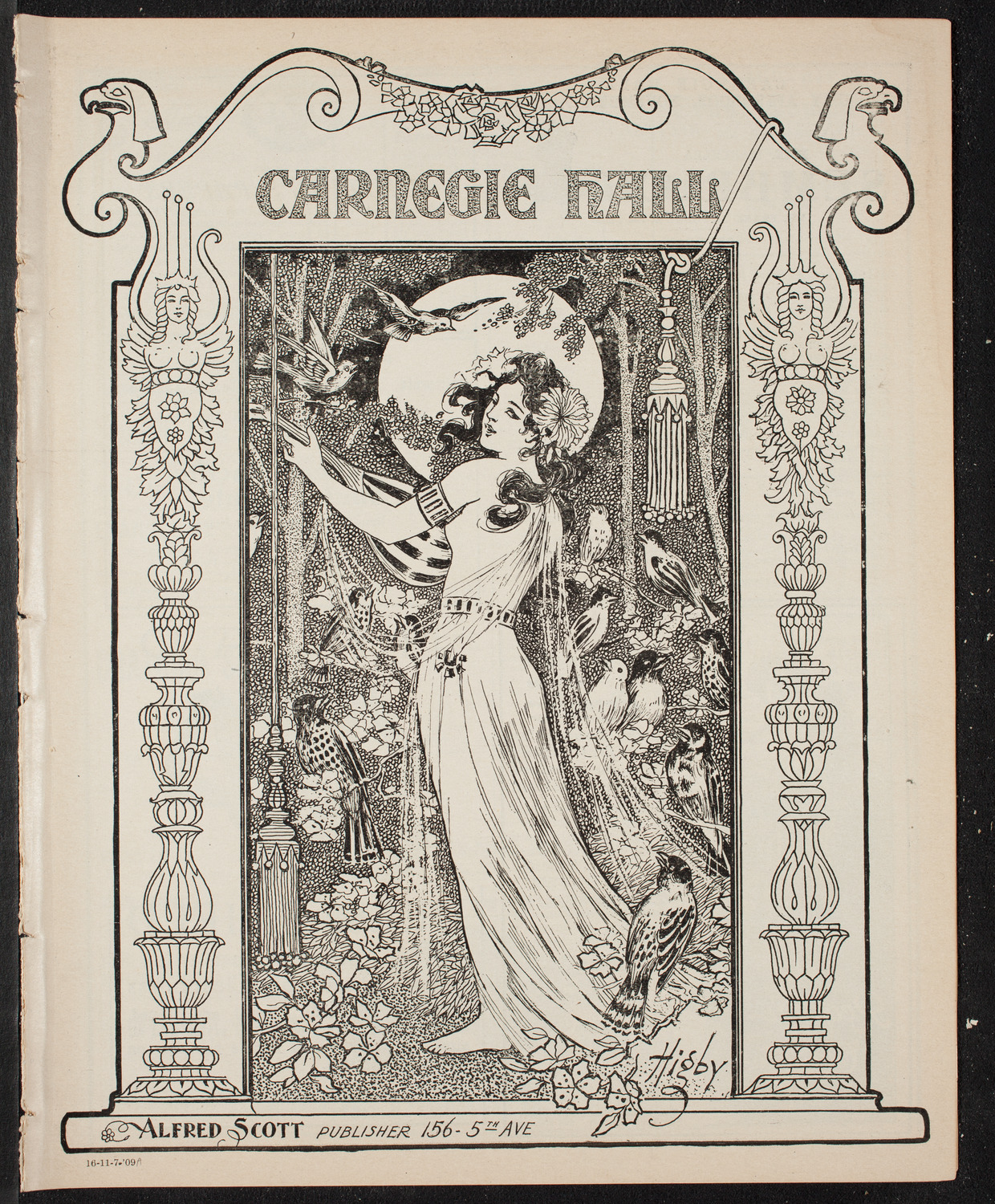 New York Symphony Orchestra, November 7, 1909, program page 1