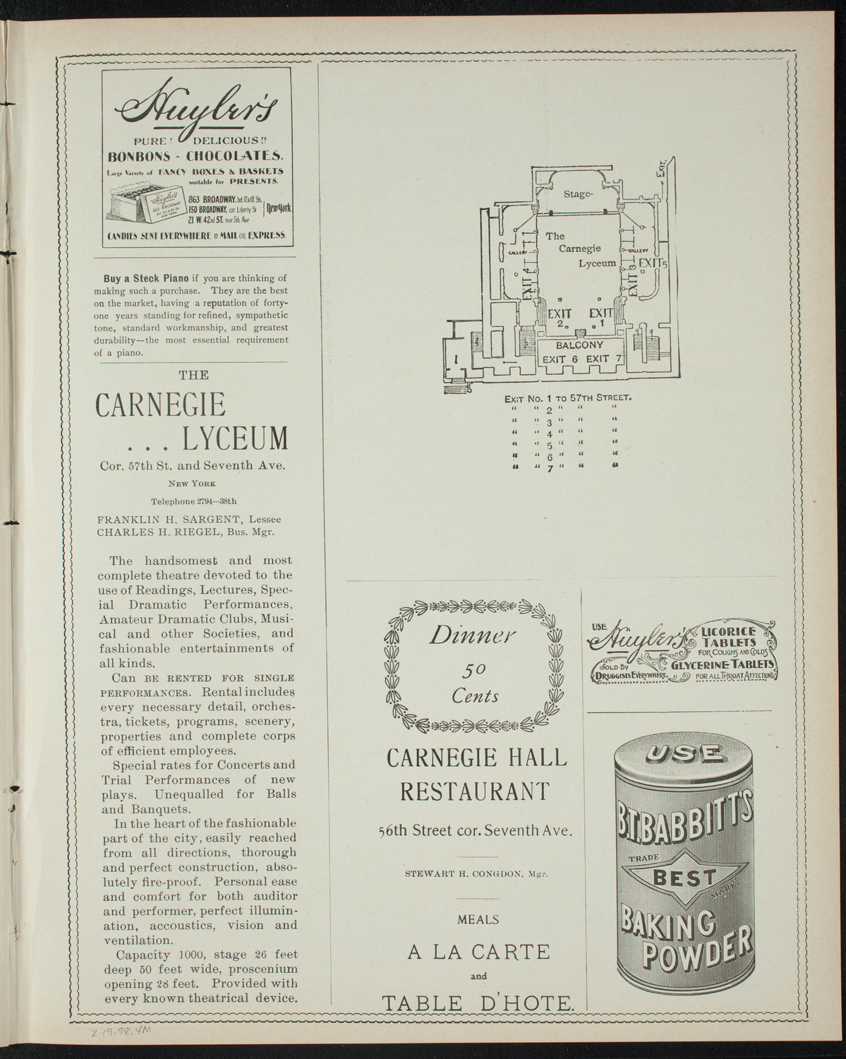 Comparative Literature Society Saturday Morning Conference, February 19, 1898, program page 7