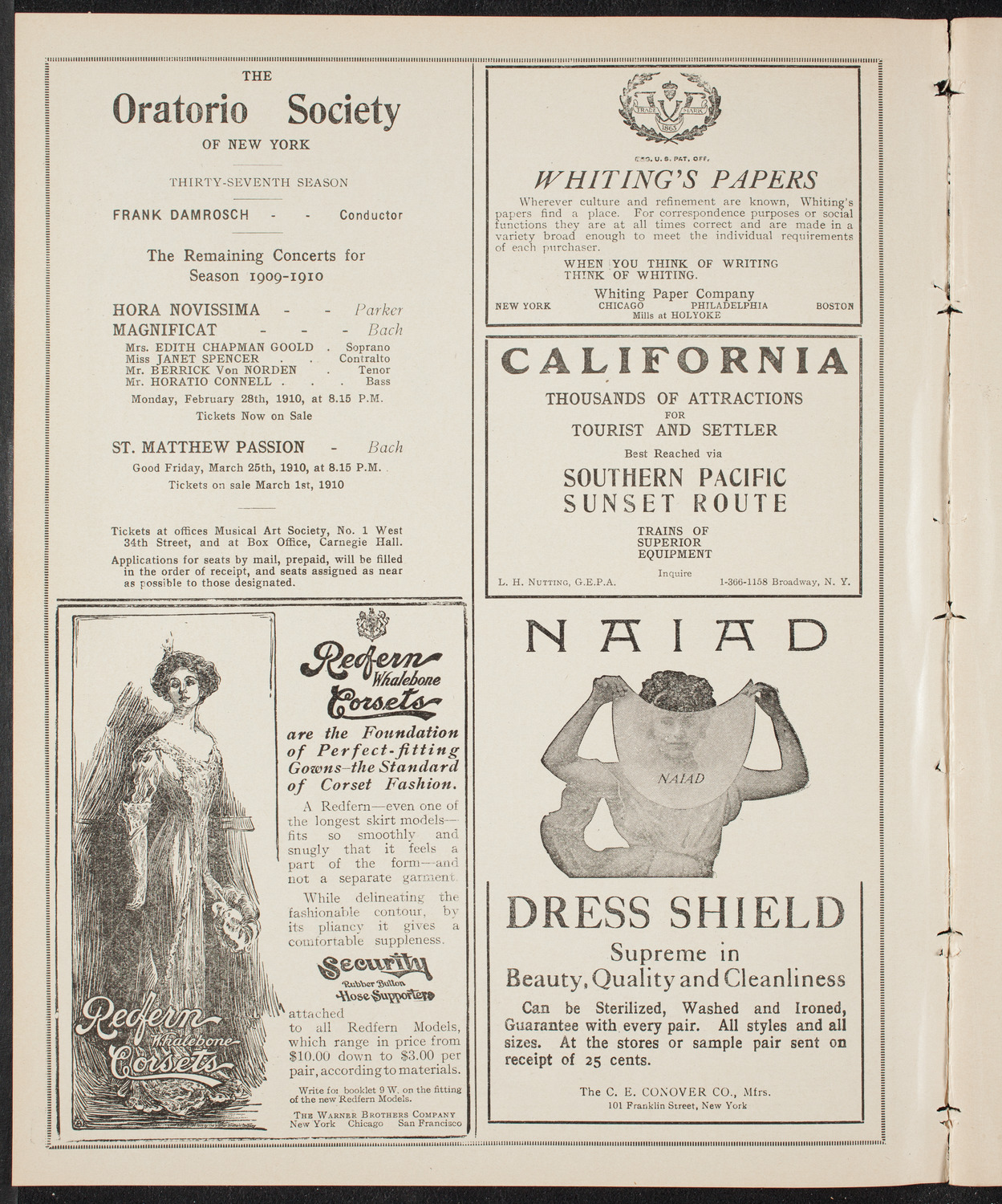 New York Philharmonic, January 20, 1910, program page 2