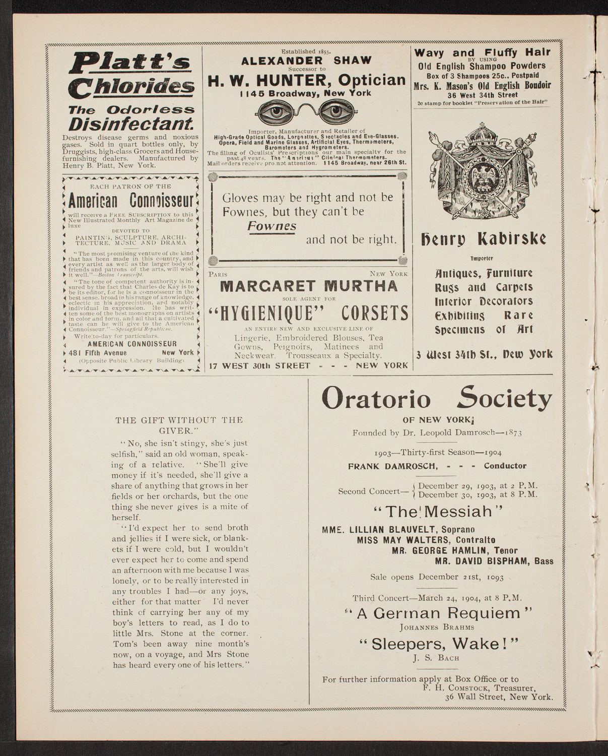 New York Symphony Orchestra, November 29, 1903, program page 2