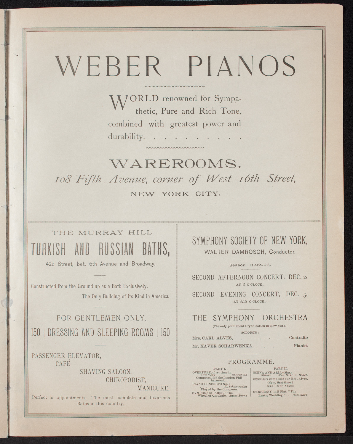 Oratorio Society of New York, November 26, 1892, program page 7