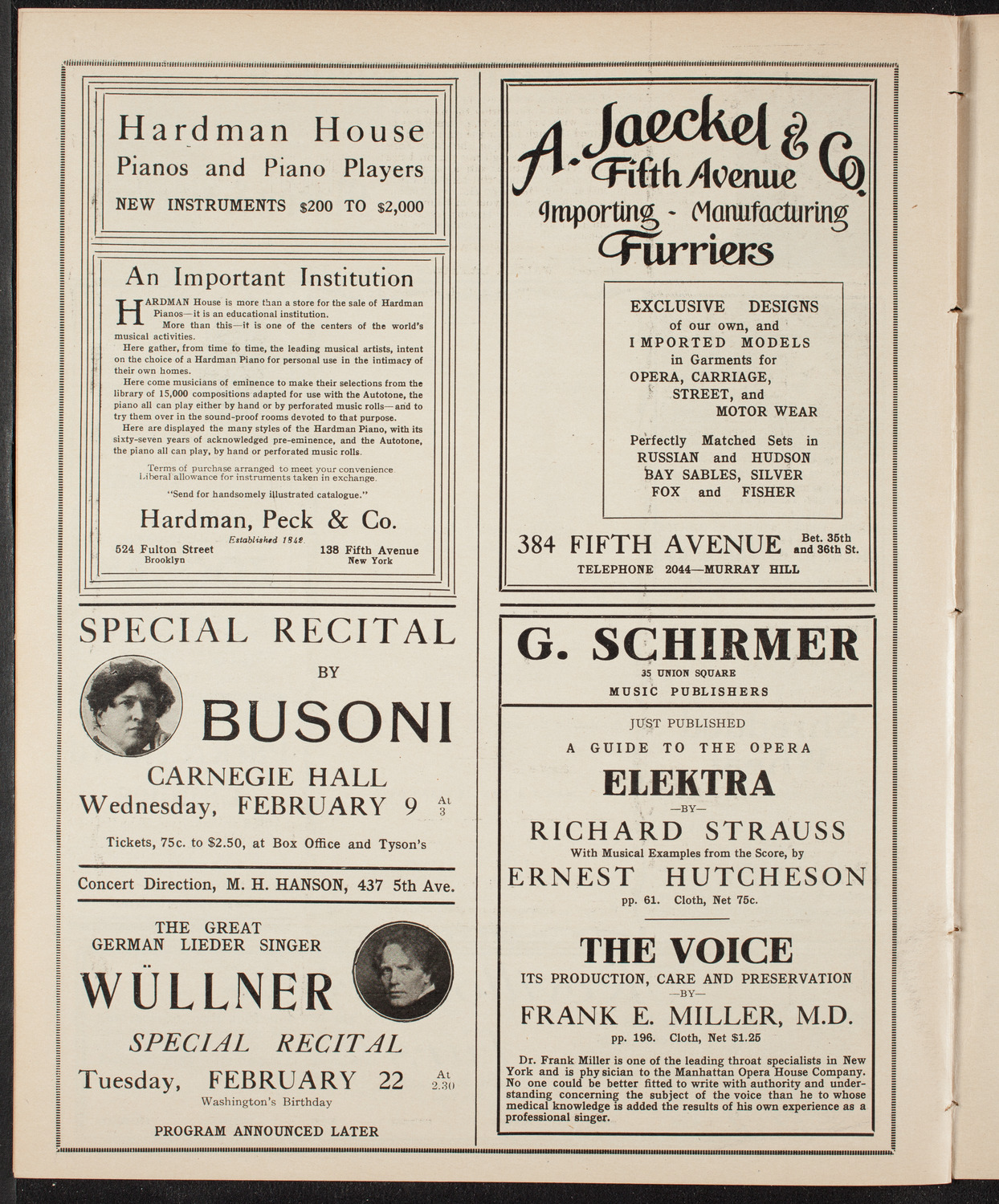 New York Symphony Orchestra, February 8, 1910, program page 8